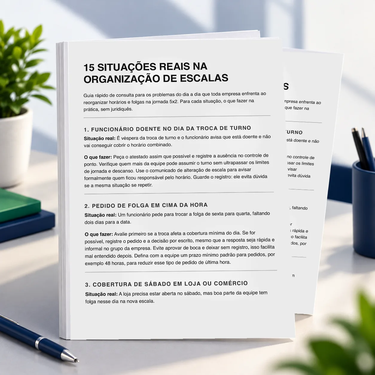 15 Situações Reais na Organização de Escalas